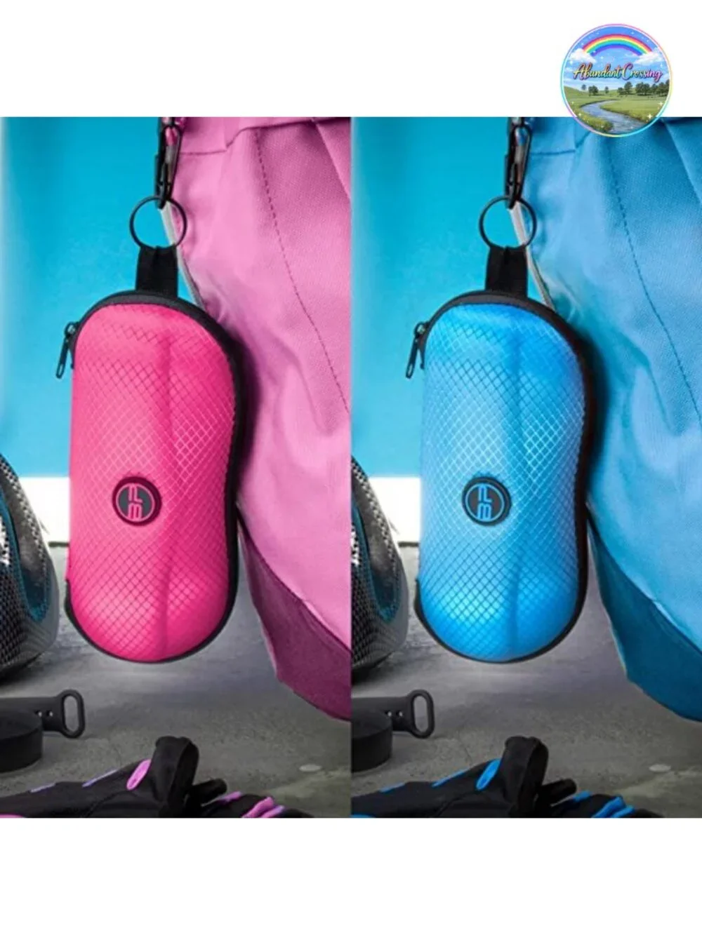 Sunglasses Case Semi Hard EVA Shell with Metal Hanging Hook Belt Clip